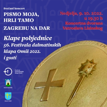 Festival dalmatinskih klapa Omiš 2022 u Zagrebu