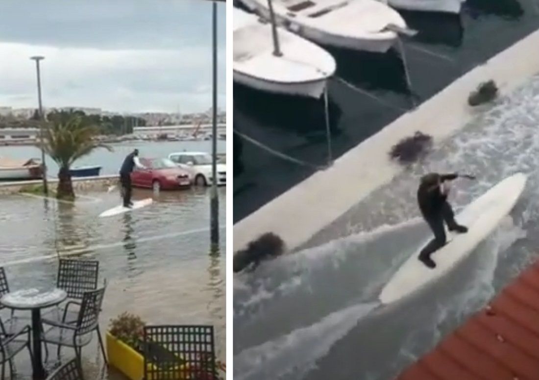 VIDEO Ovako su dosjetljivi Dalmatinci iskoristili poplavljenu rivu