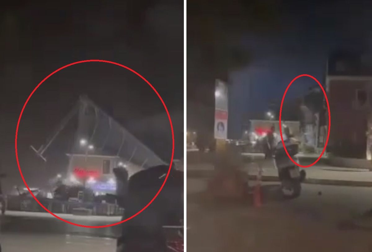 VIDEO Vjetar u Biogradu iščupao i odnio binu ispred gradske uprave