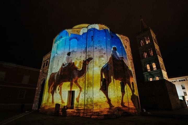 3D mapping na simbolu grada Zadra