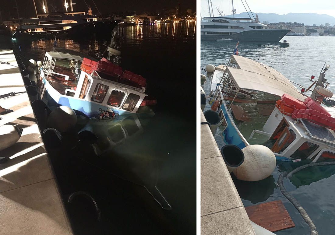 FOTO Ministarstvo mora o havariji izletničkog broda u Splitu: "Pregledavamo nadzorne kamere!"