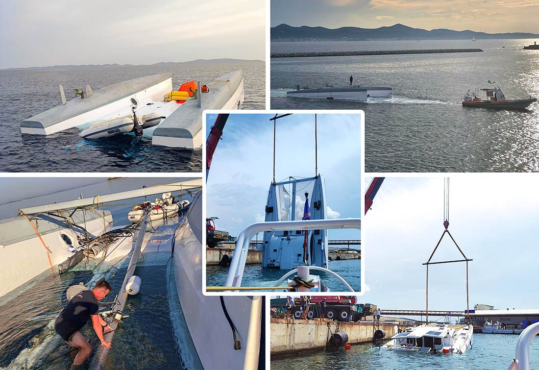 FOTO Bura je katamaran prevrnula u trenu, ekipi za izvlačenje je trebalo 4 naporna dana da ga okrenu natrag!