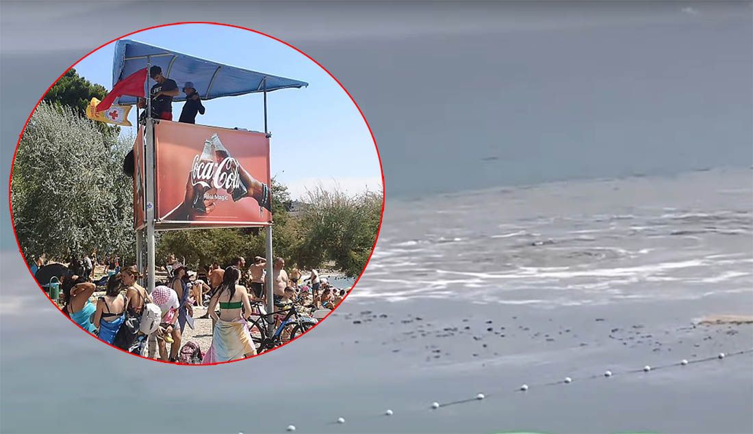 CRVENA ZASTAVA Zadarska plaža puna, iako je na njoj zabranjeno kupanje