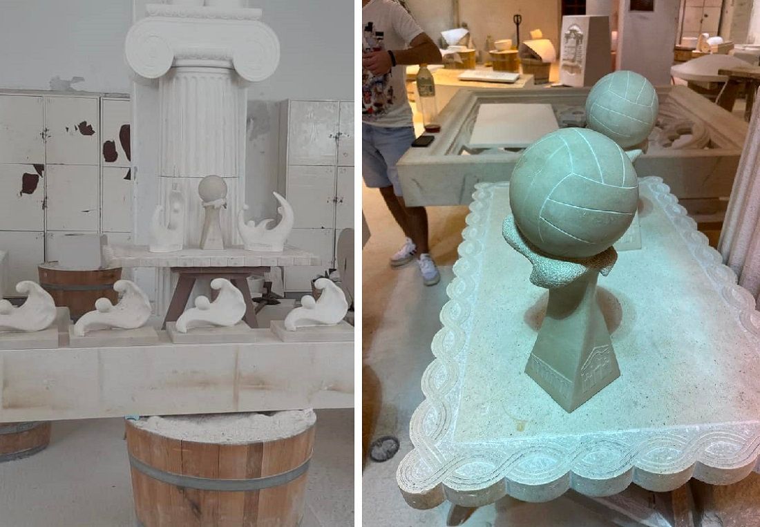 Pobjedničke pehare EP u vaterpolu izradili učenici Klesarske škole na Braču