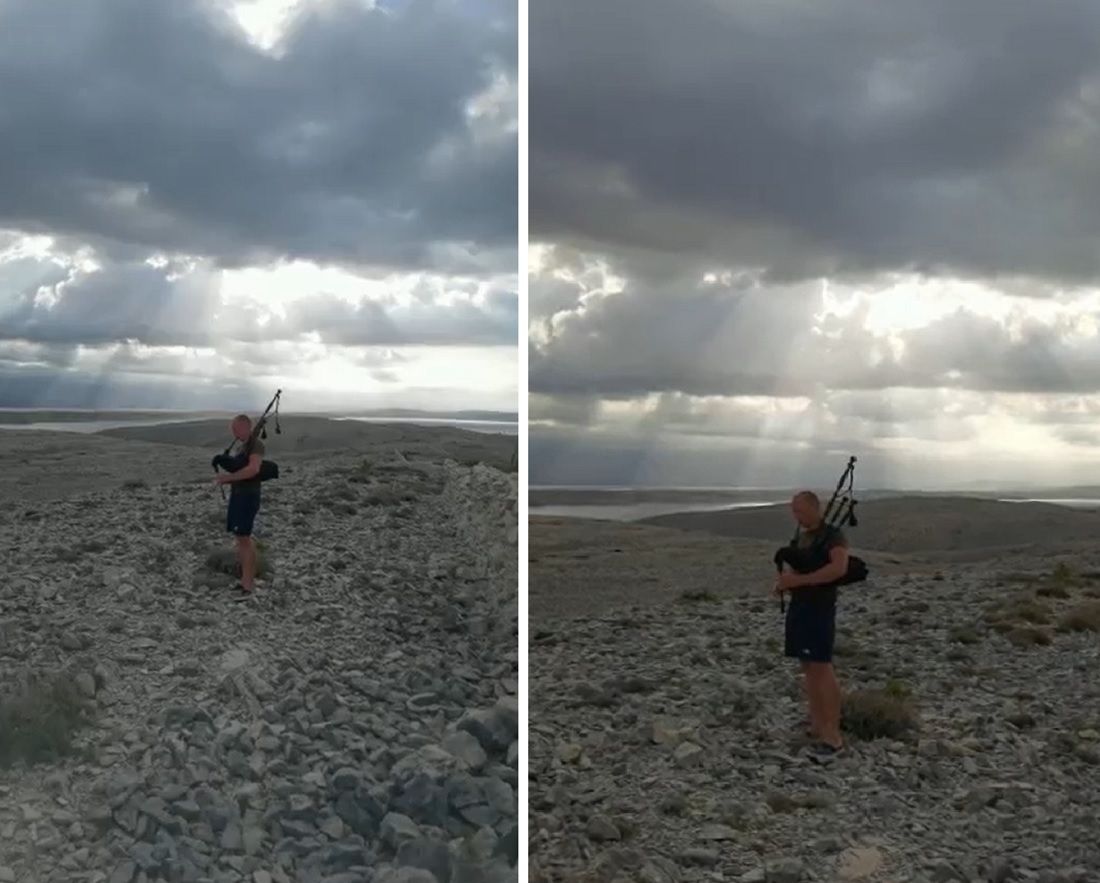 VIDEO Stanovnike Vlašića na Pagu iznenadio svirač gajdi