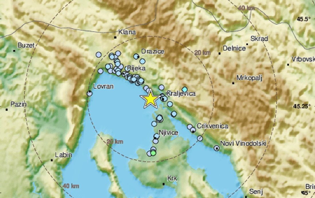 Potres uznemirio Riječane i stanovnike Primorja