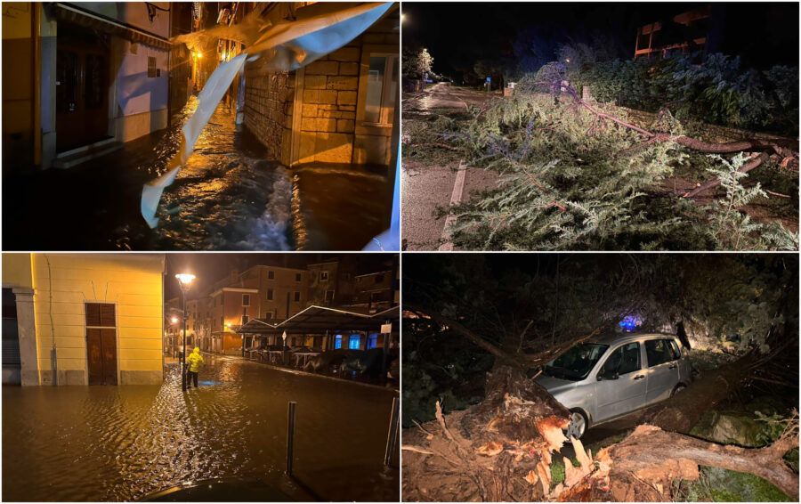 FOTO Snažno nevrijeme u Rovinju: Ulice pod vodom, porušena stabla