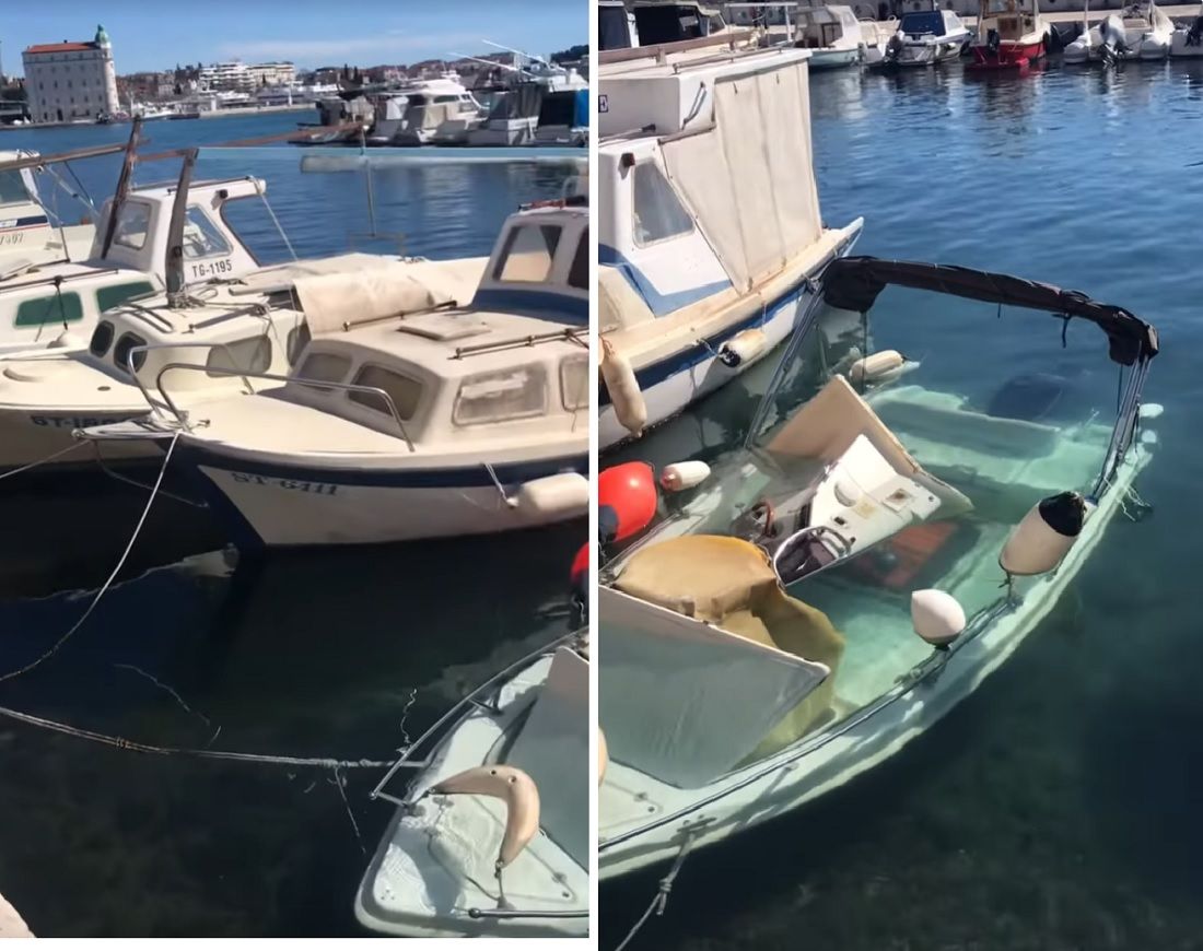 VIDEO Potopila se brodica na splitskoj Matejušci!