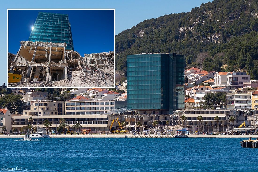 FOTO Rušenje simbola propasti Kerumovog carstva pobudilo interes javnosti