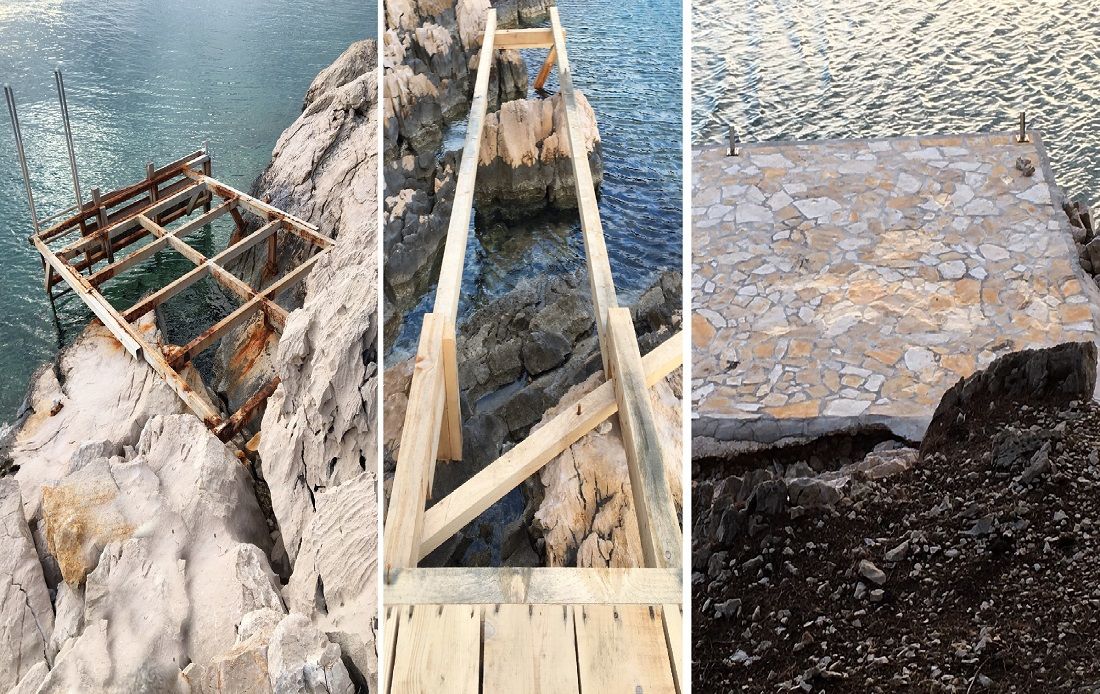 FOTO Niču sunčališta, zidovi i terase na moru u Dragama i Pakoštanima - Jedan od devastatora brat zaposlenika općine?