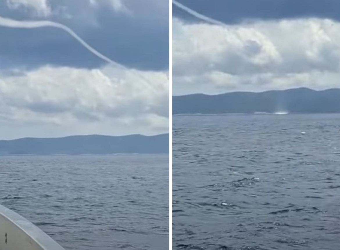 VIDEO Splićani s gliserom krenuli prema Visu, pa se pred njima stvorila ogromna pijavica