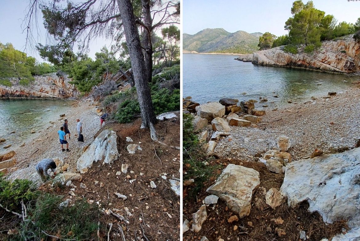 Zagrepčani, Slovenci, Crnogorci i Kanađani s Lastovcima očistili uvalu na otoku