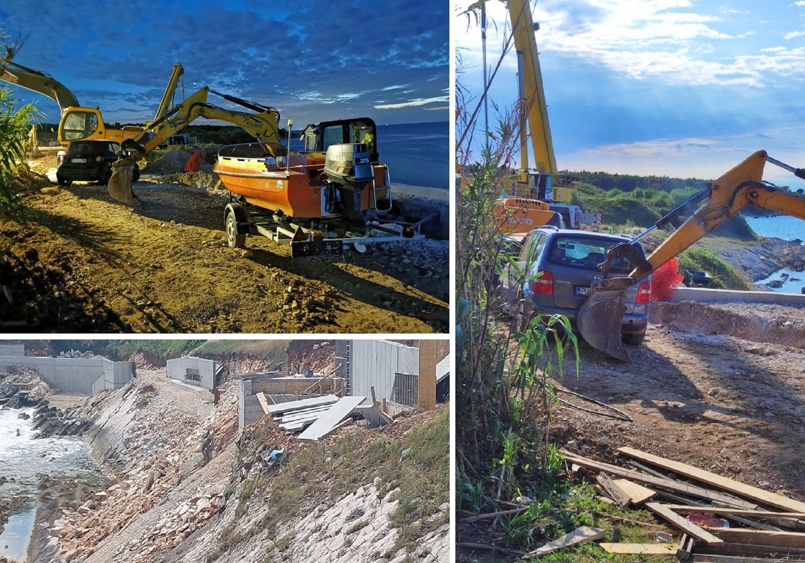 KAOS U ISTRI Investitori bagerima nasrnuli na privatne posjede, građani postavili barikade