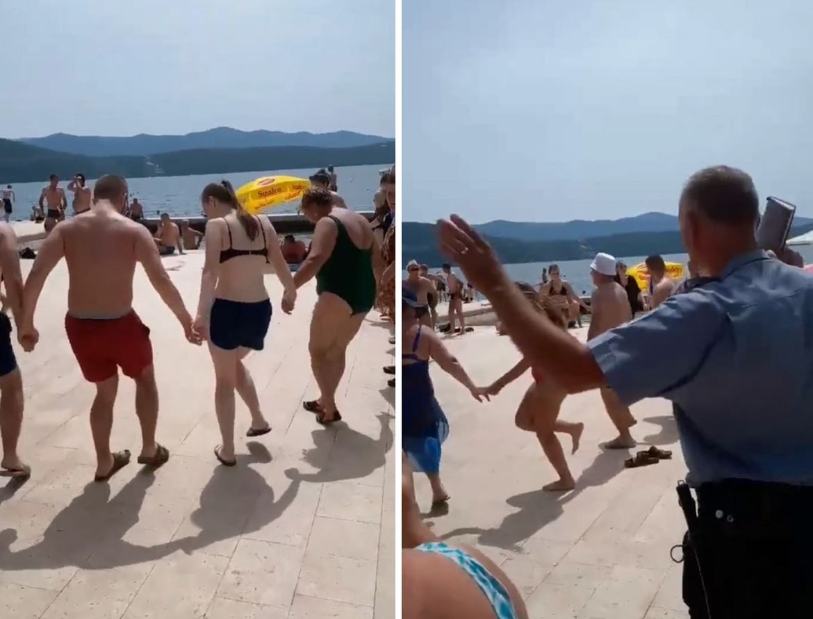 VIDEO Na plaži zaplesali kolo, pa reagirala policija: "Idemo, zabava je gotova!"