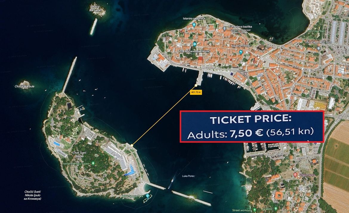 Zašto je 400 m od Poreča do otočića Sv. Nikole i natrag skuplje nego od Splita do Brača?