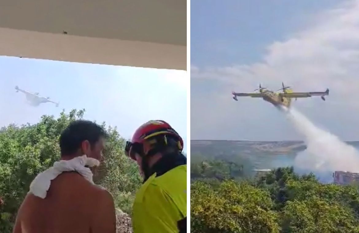 VIDEO: POŽAR U KOLANU Brzo se širi, blizu je kuća, stigli su kanaderi!