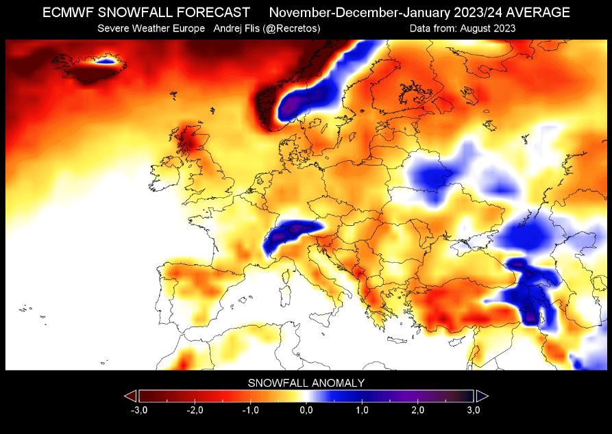 Objavljena prva velika vremenska prognoza za zimu