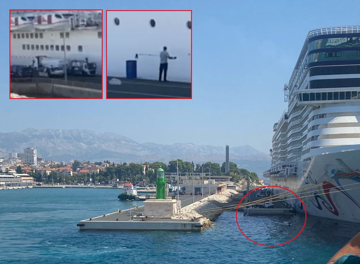 VIDEO: INCIDENT U SPLITSKOJ LUCI Iz kruzera ispumpavali sive vode, dio se izlio u more