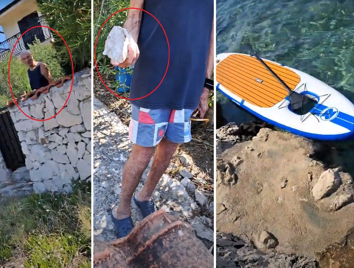 VIDEO Kamenovao turiste kod Rogoznice jer su privezali SUP na bovu ispred njegove kuće: "To je American Property"