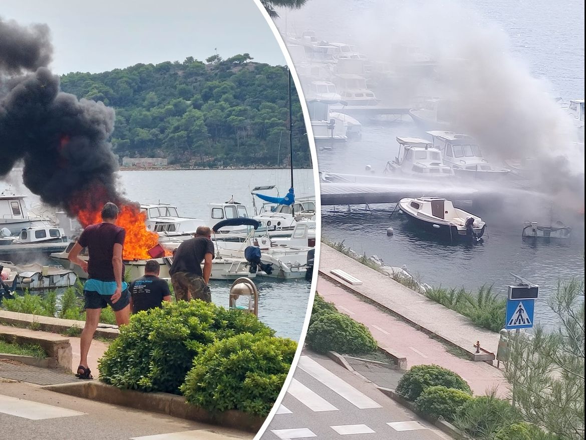Jedna osoba opečena, a izgorjelo pet brodica u Malom Lošinju