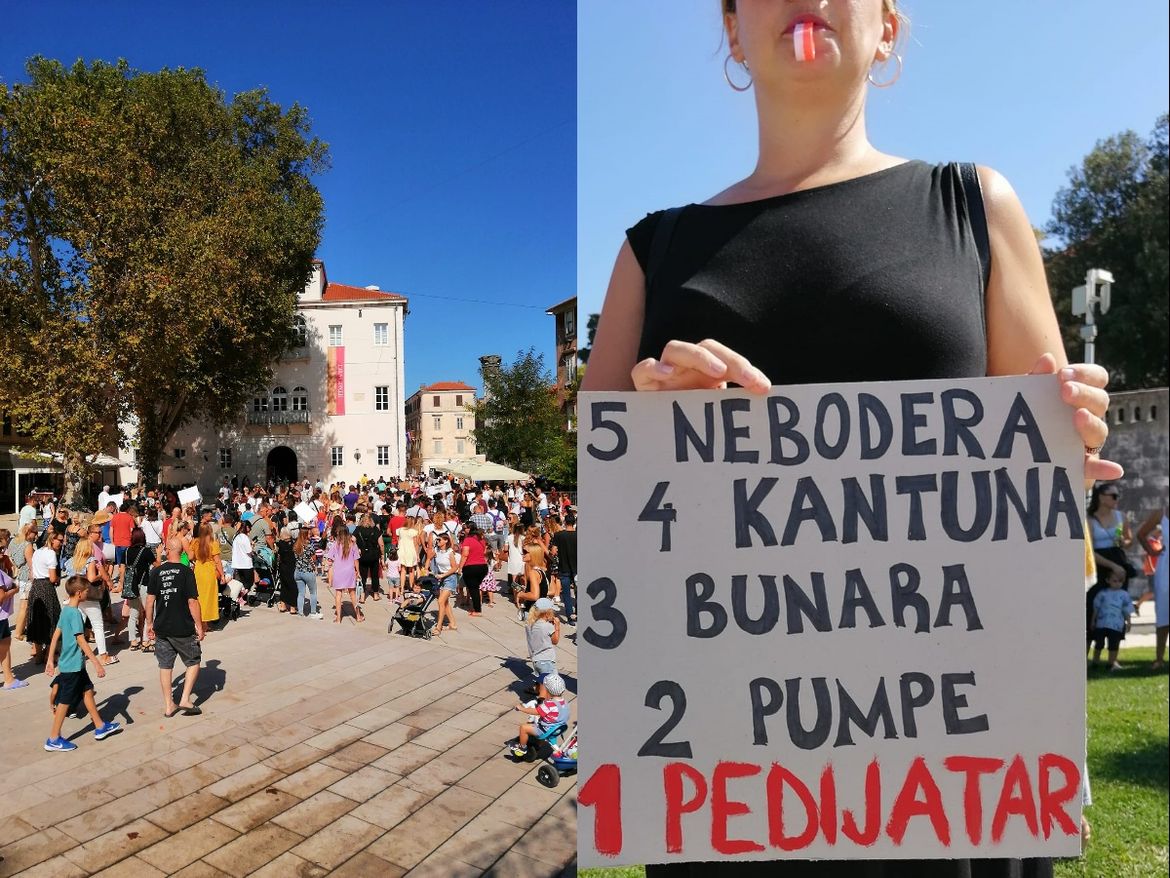 VIDEO: ZADRANIMA PREKIPJELO Veliki prosvjed zbog nedostatka pedijatara