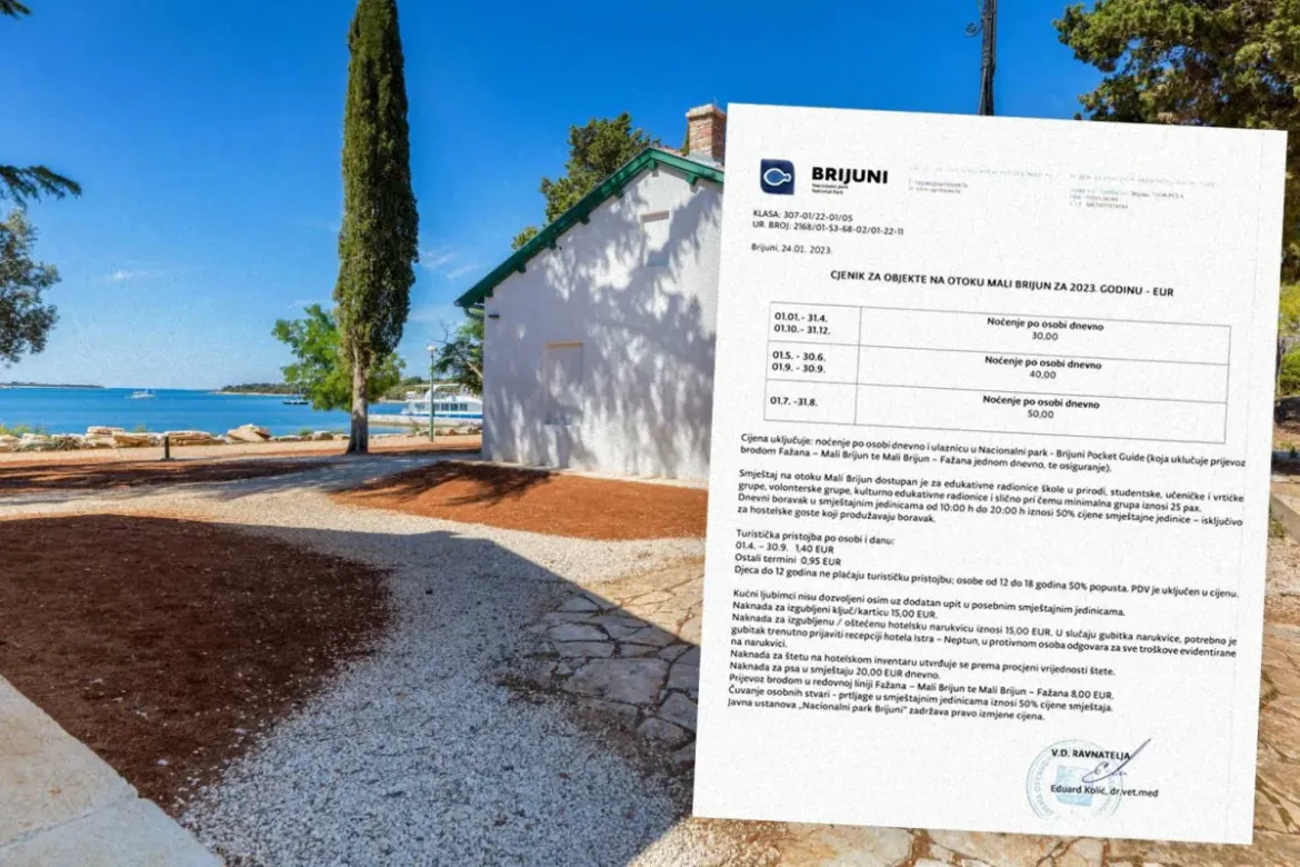 Nacionalni park Brijuni napokon objavio mogućnost noćenja na otoku Mali Brijun