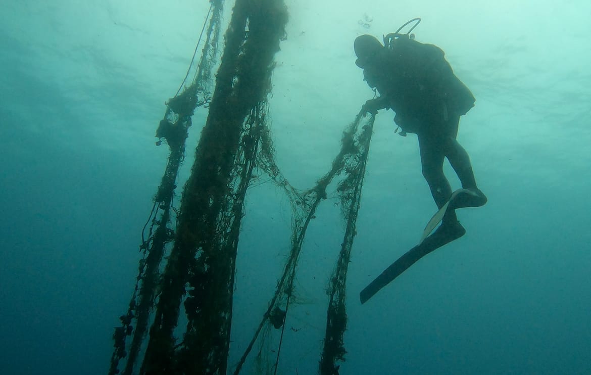 FOTO Uklonjene odbačene povlačne mreže s podmorskih strmaca Kornata