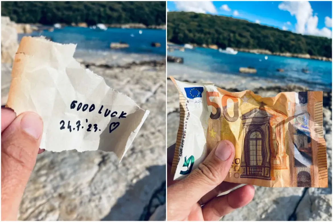 Skupljala smeće na plaži pa pronašla poruku u boci i 50 eura