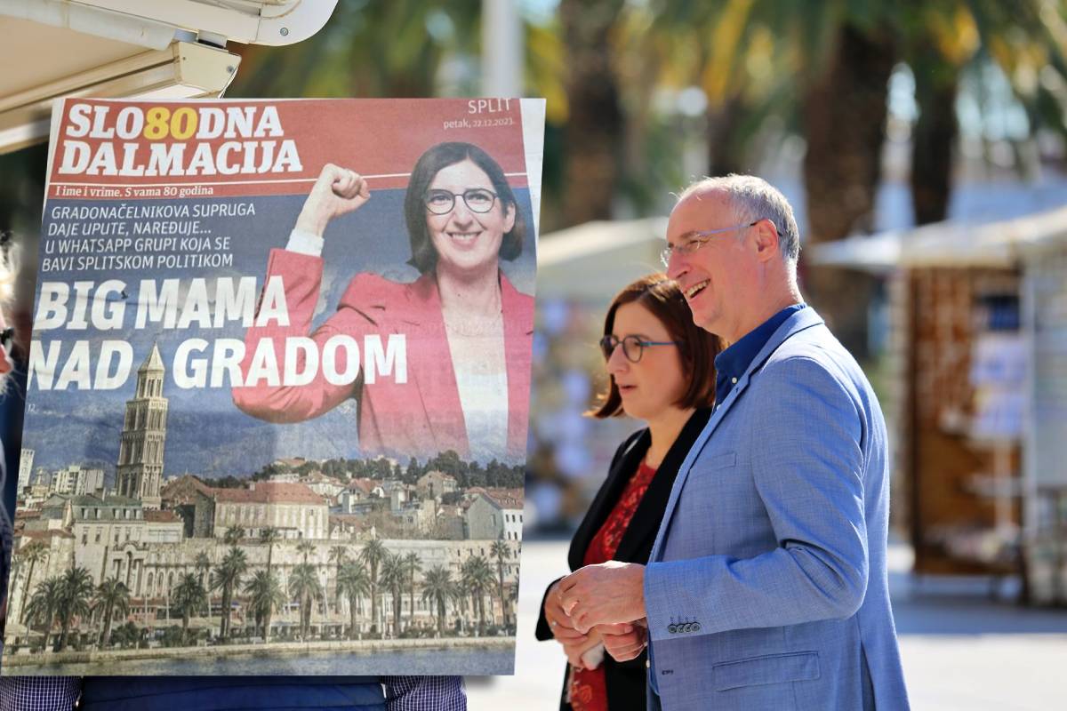 Nakon što ih je splitski gradonačelnik prozvao za medijski reket, Slobodna Dalmaciju na naslovnicu stavila njegovu ženu