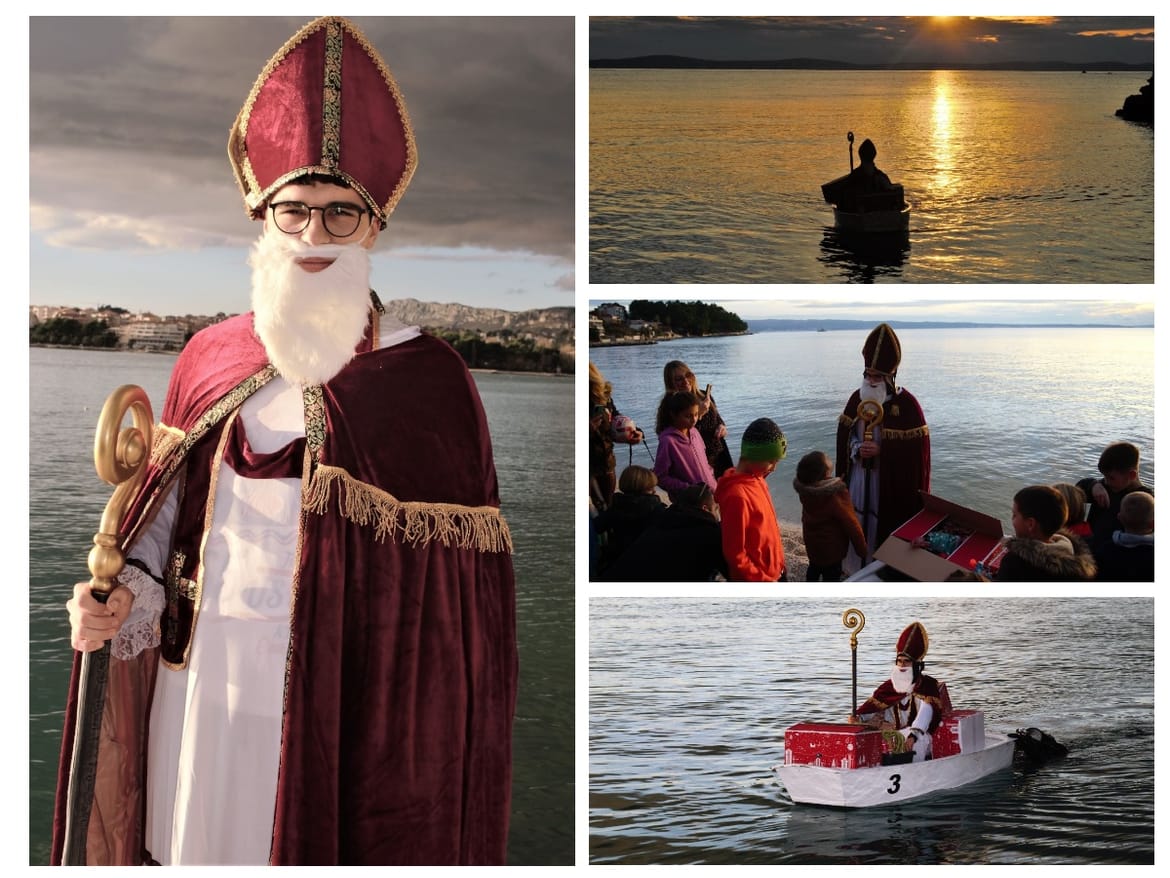 FOTO Sveti Nikola doplovio i obradovao djecu u Podstrani