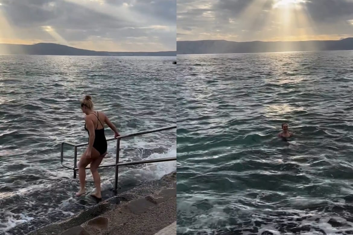 Siječanjsko "brčkanje" u moru - skinula se u kupaći i smočila!
