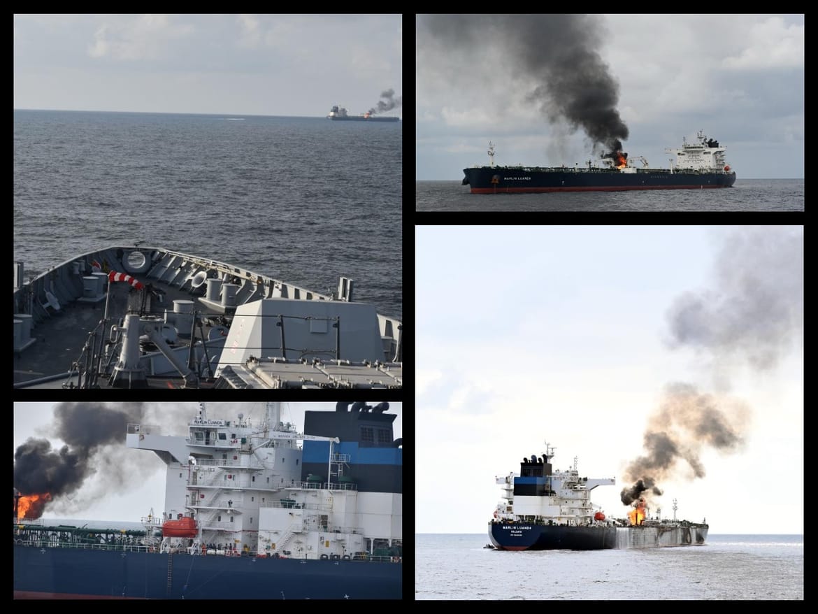 Objavljene fotografije tankera kojeg su pogodili Huti - Stigla osveta saveznika