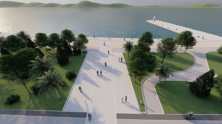 FOTO Početak parternog uređenja zadarske rive i završetak uređenja 'skate parka'