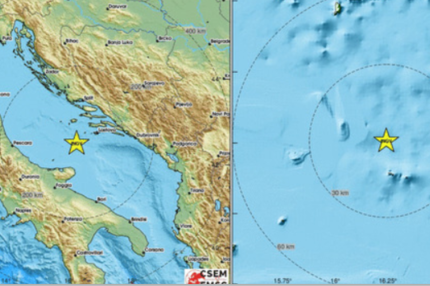 Treslo se u moru 60-ak milja južno od Splita