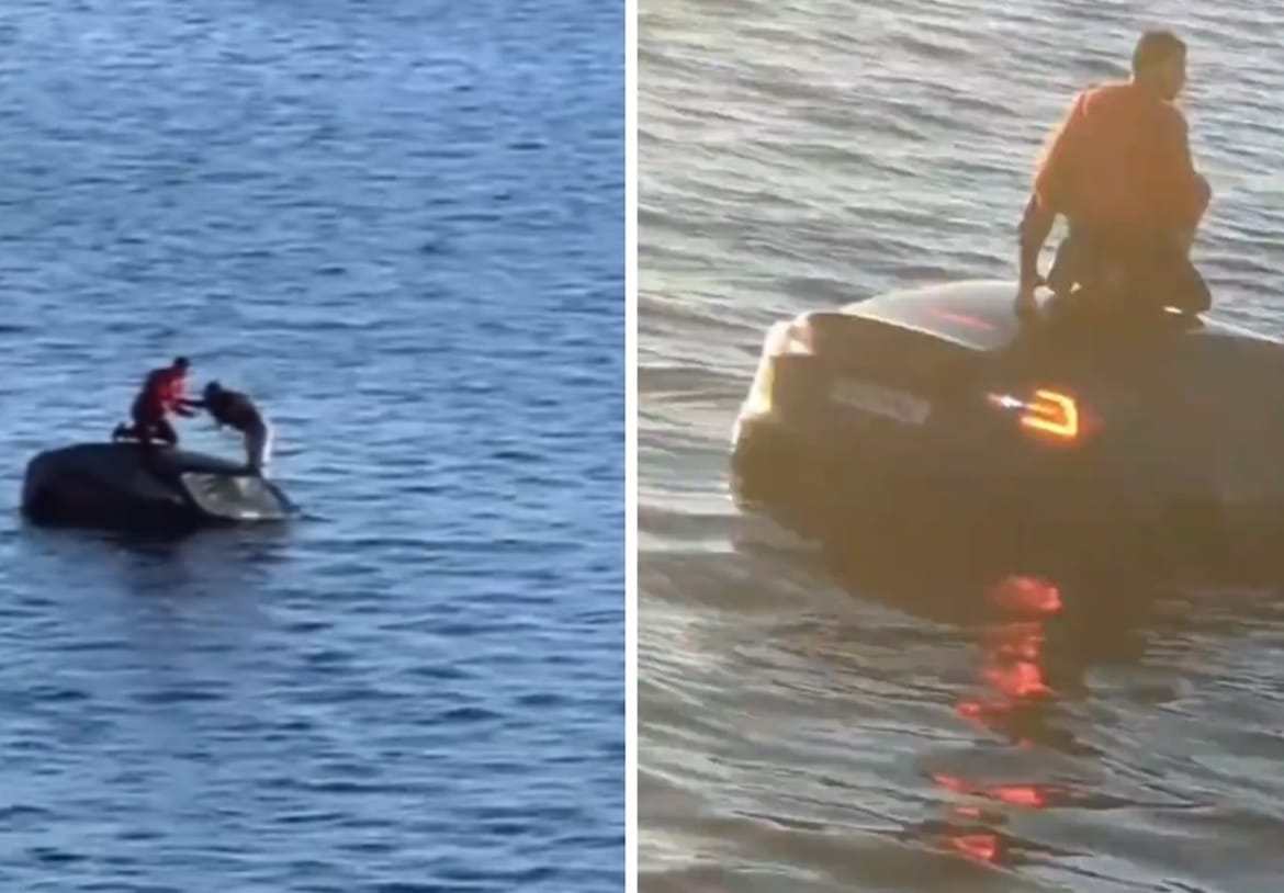 VIDEO Tesla završila kao podmornica, putnike spasila plutajuća sauna!