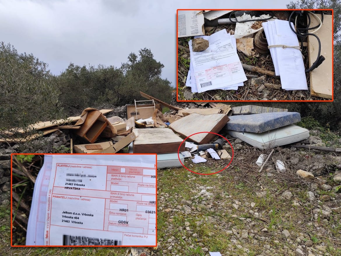 Pobacali stare madrace i namještaj usred maslinika na Hvaru, ali ostavili i stare račune sa svojim podacima!