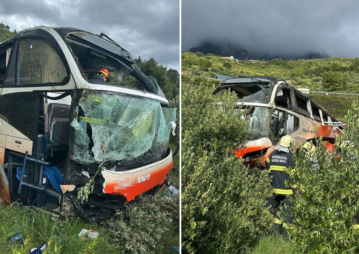 Zbog izvlačenja autobusa iz provalije, zatvorit će se Jadranska magistrala kod Brela