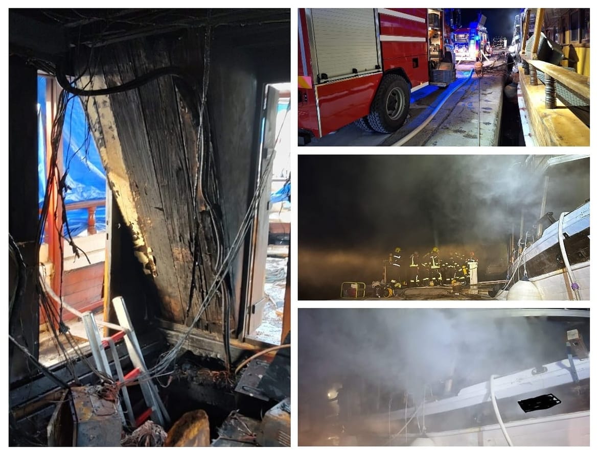 Požar na divljem privezištu turističkih brodova u Krilu Jesenice