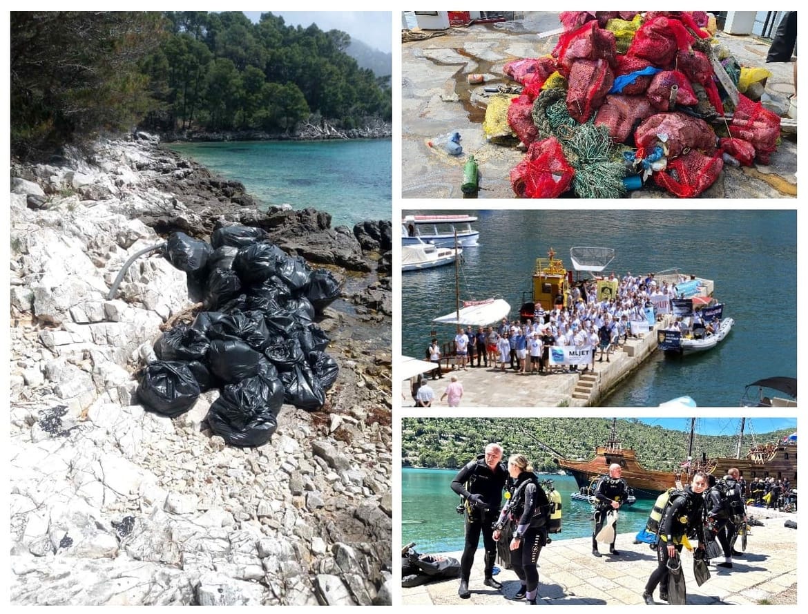 Iz podmorja otoka Jakljana, 168 ronioca izvuklo 25 m³ otpada!
