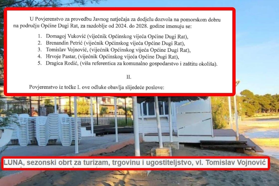 ČUDO U DUĆAMA Okupator pomorskog dobra u Dućama i član Odbora za izdavanje dozvola na pomorskom dobru zaista dijele ime - Evo što je na djelu!