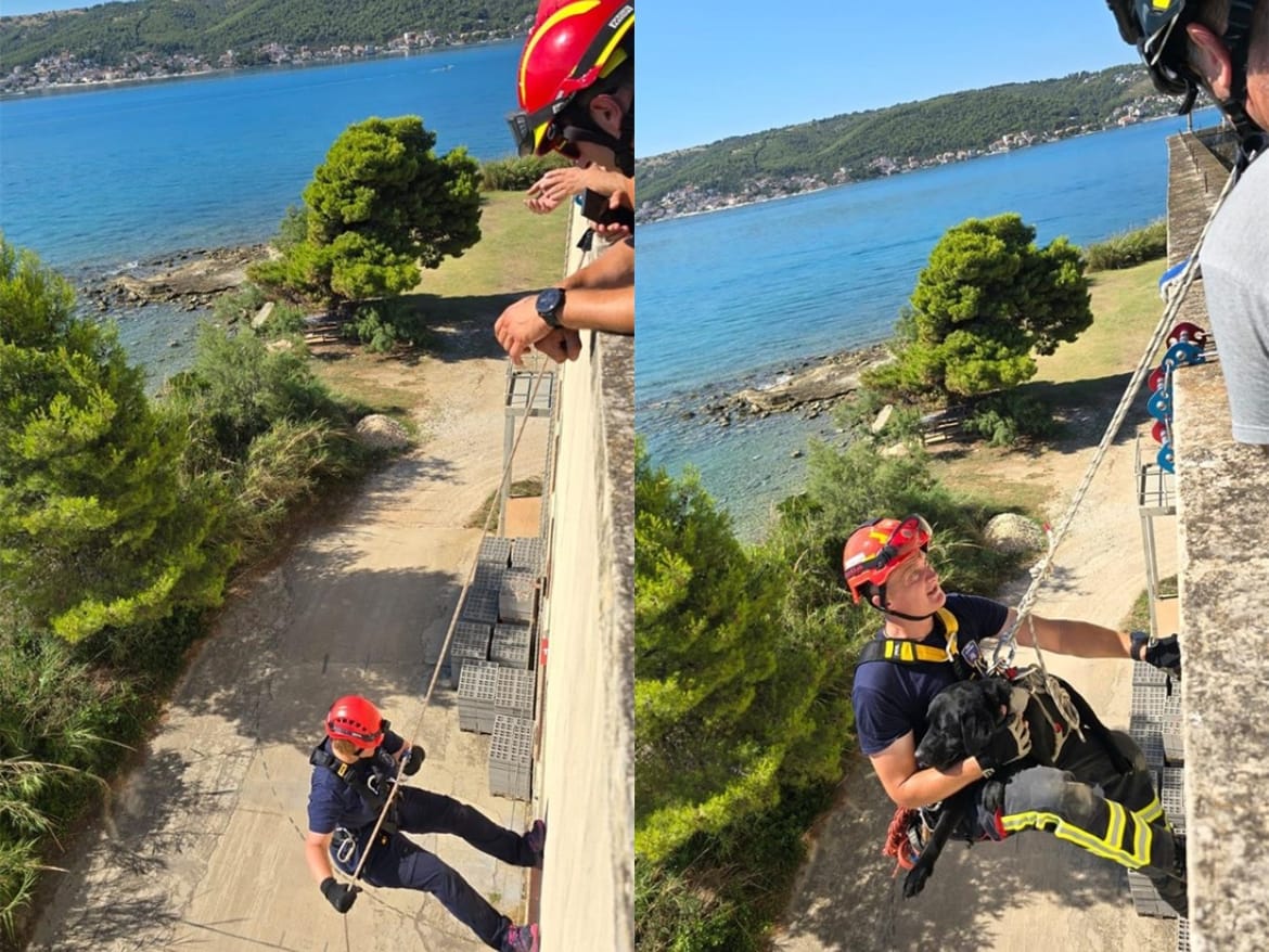 FOTO Osposobljavanje vatrogasnih K9 timova za spašavanje iz dubina i visina