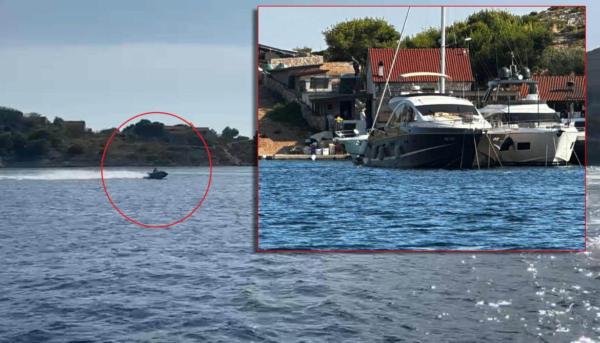 Zgroženi jedriličar s Kornata: "Pogledajte ovog idiota s jet skijem, djeca su mi u moru, ronioc u blizini, umalo ga je pogodio!"