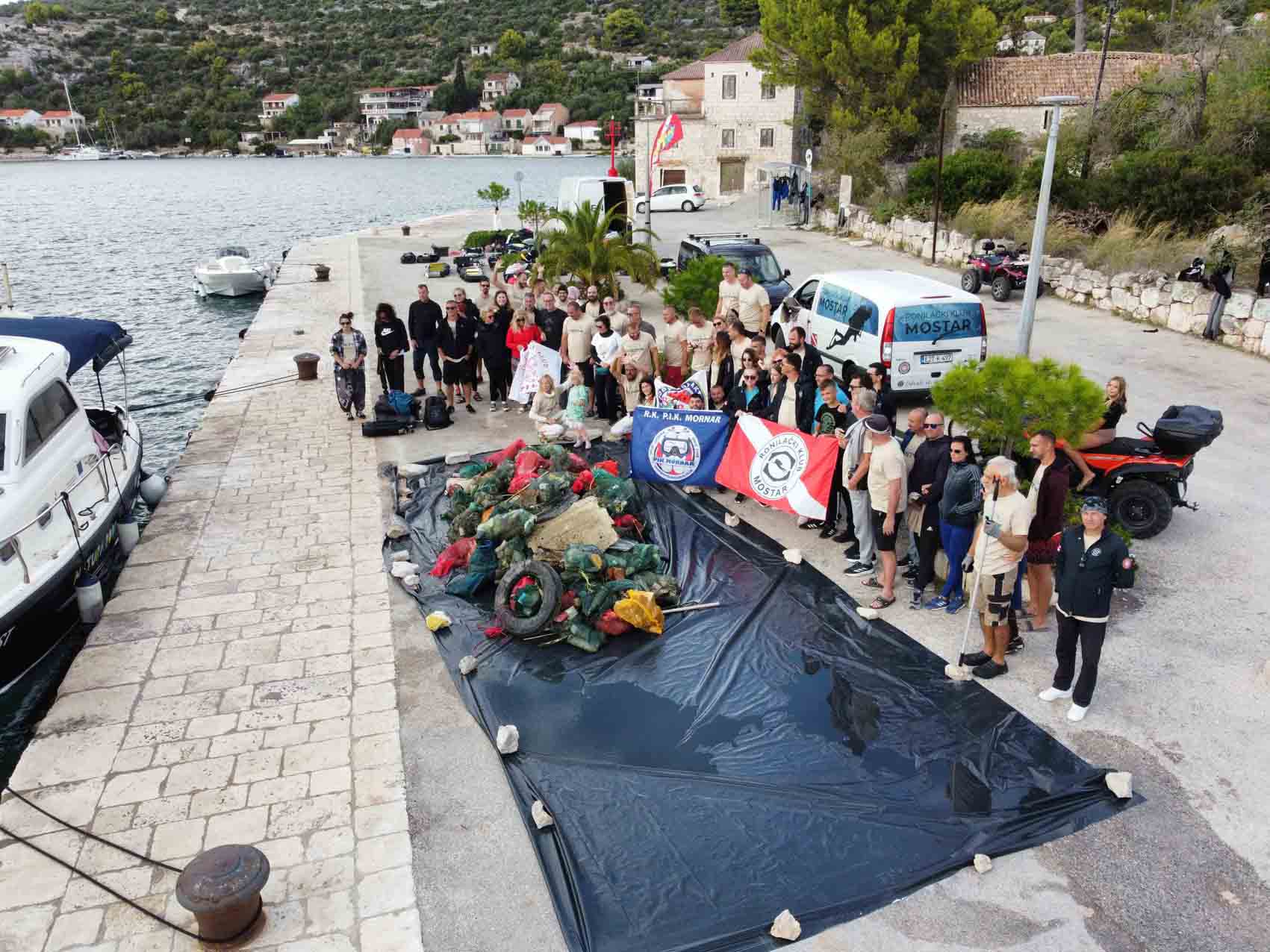 Rostrum u eko akciji "Drvenik Veli 2024" - Iz mora izvađeno sedam kubika otpada!