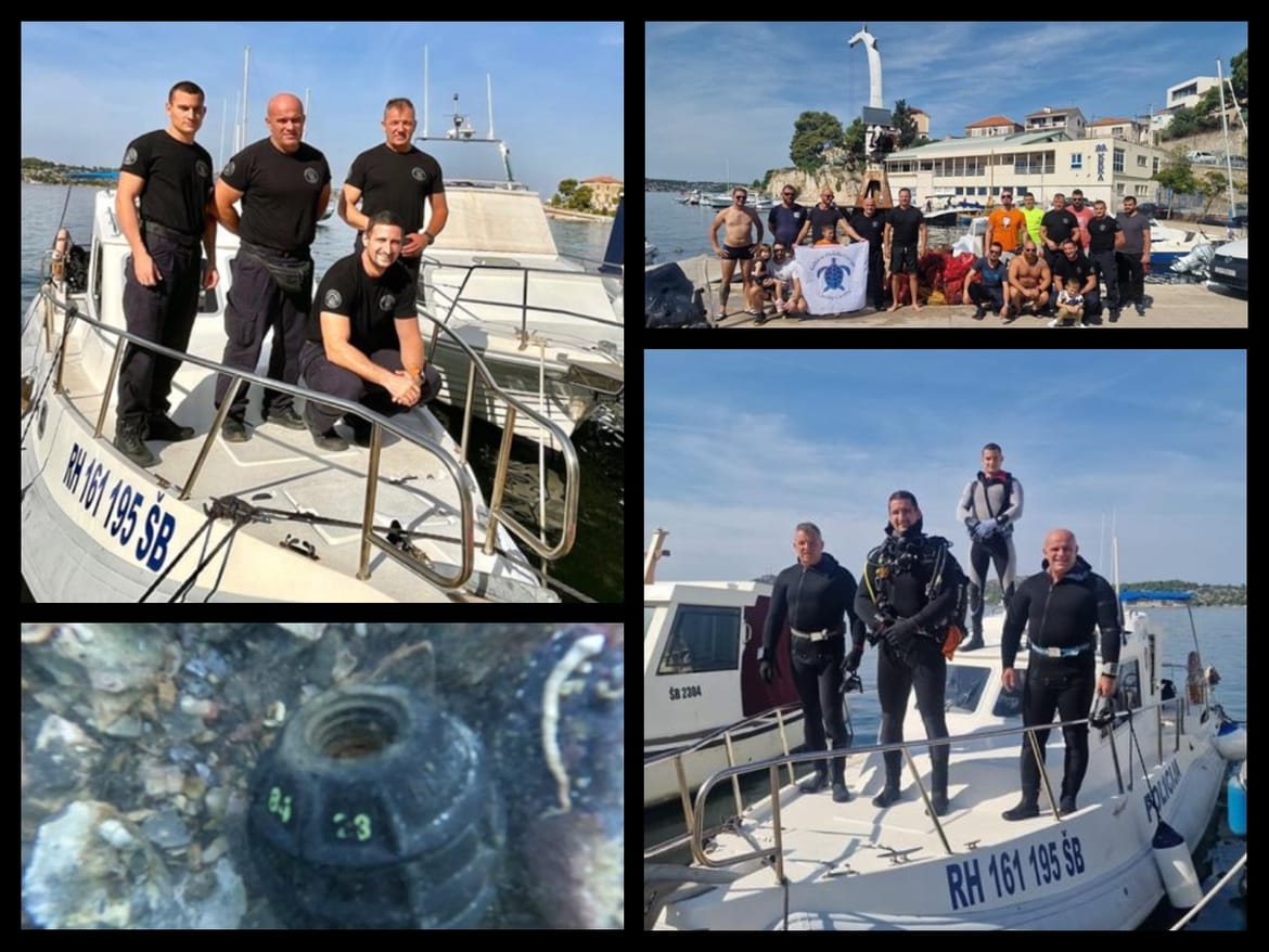 EKO AKCIJA Šibenski policajci čistili podmorje - izvlačili čak i solarne panele!