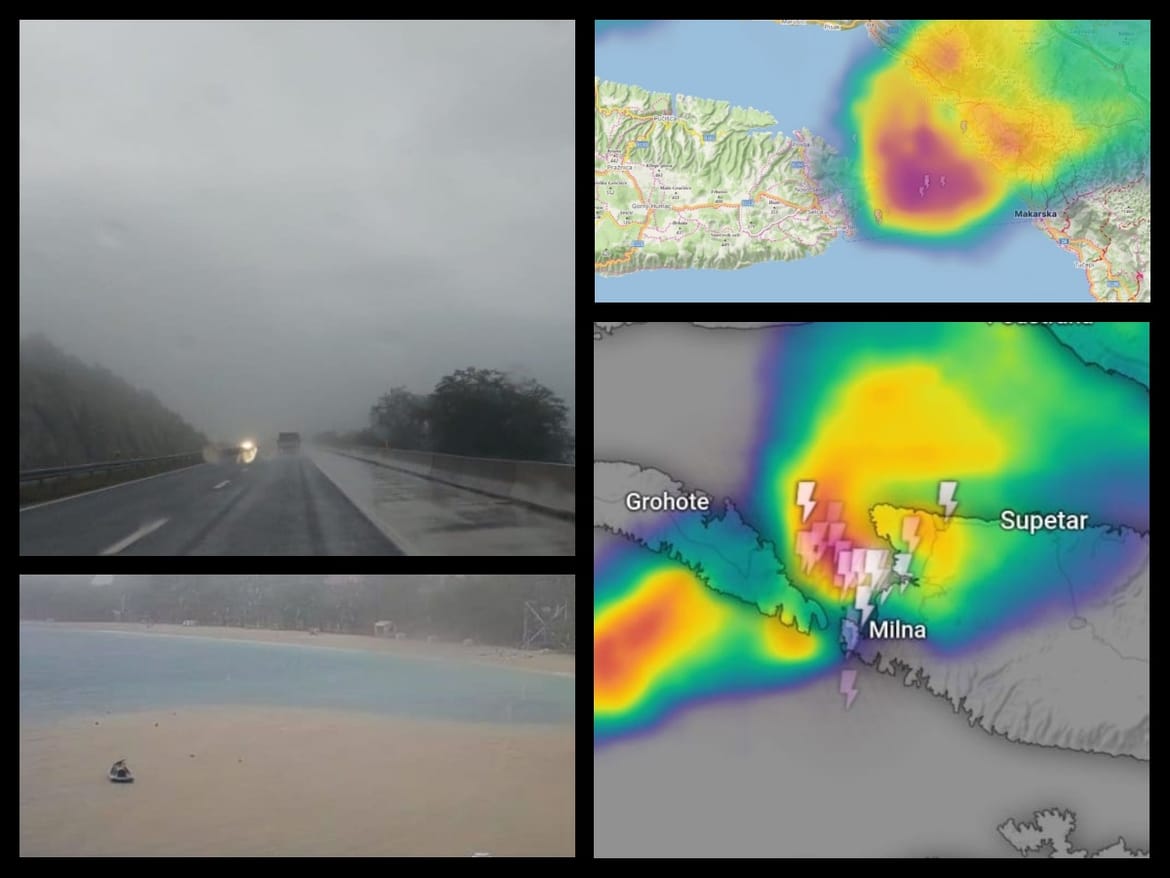 Rekordne količine kiše na Šolti, nevrijeme nije poštedjelo ni istok Brača!