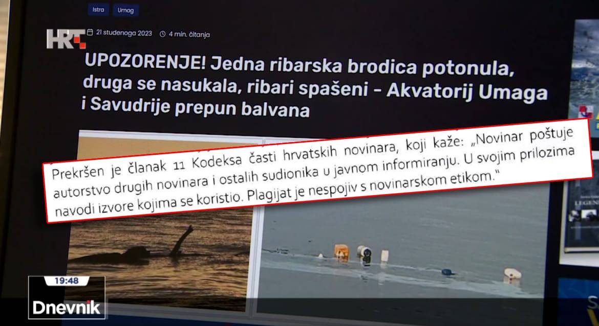 HND zaključio: "HRT je prekršio Kodeks časti hrvatskih novinara kad je prenio sadržaj Morskog HR bez navođenja izvora"