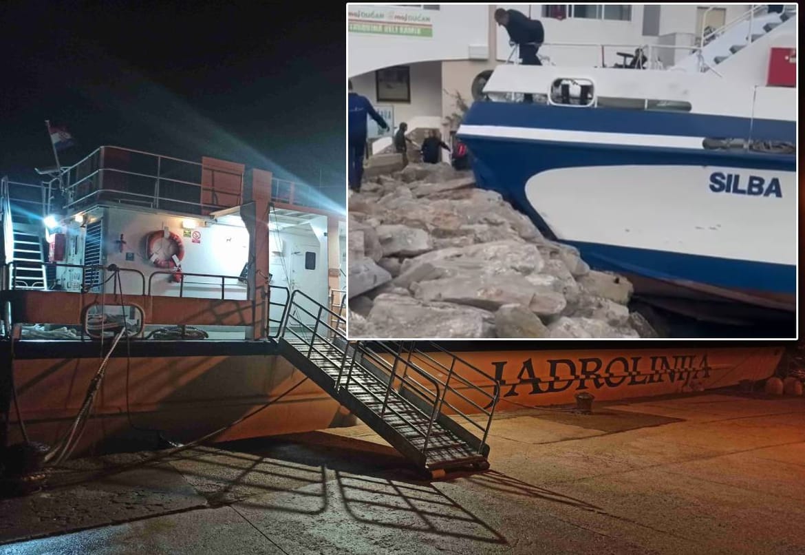 Jadrolinija pojasnila nasukavanje: "Zbog tehničkih problema došlo je do zanošenja katamarana na rivu u luci Božava!"