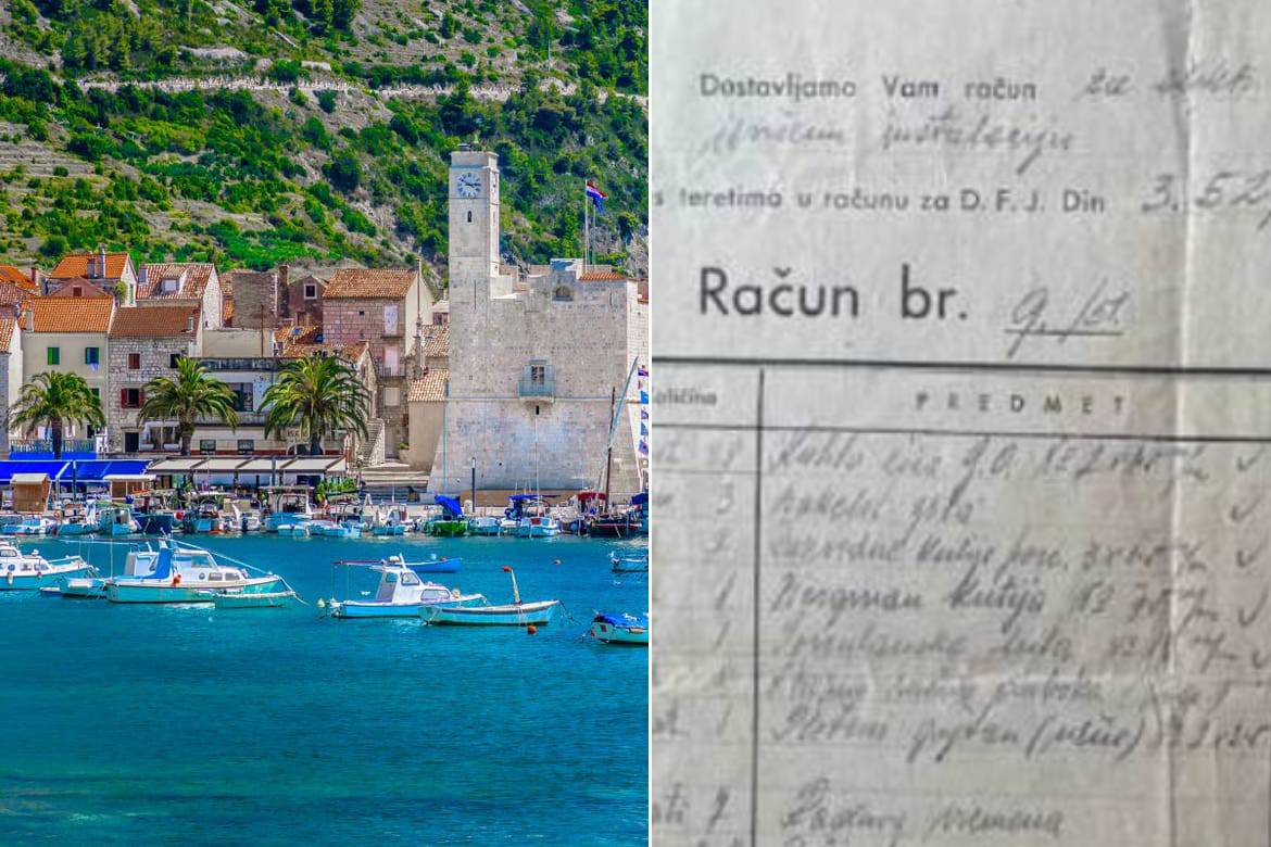 Ovako je izgledao račun za instalaciju struje u Komiži daleke 1951. godine!