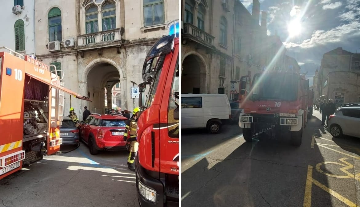 Požar na splitskim Prokurativama, planulo kod adventskih kućica!