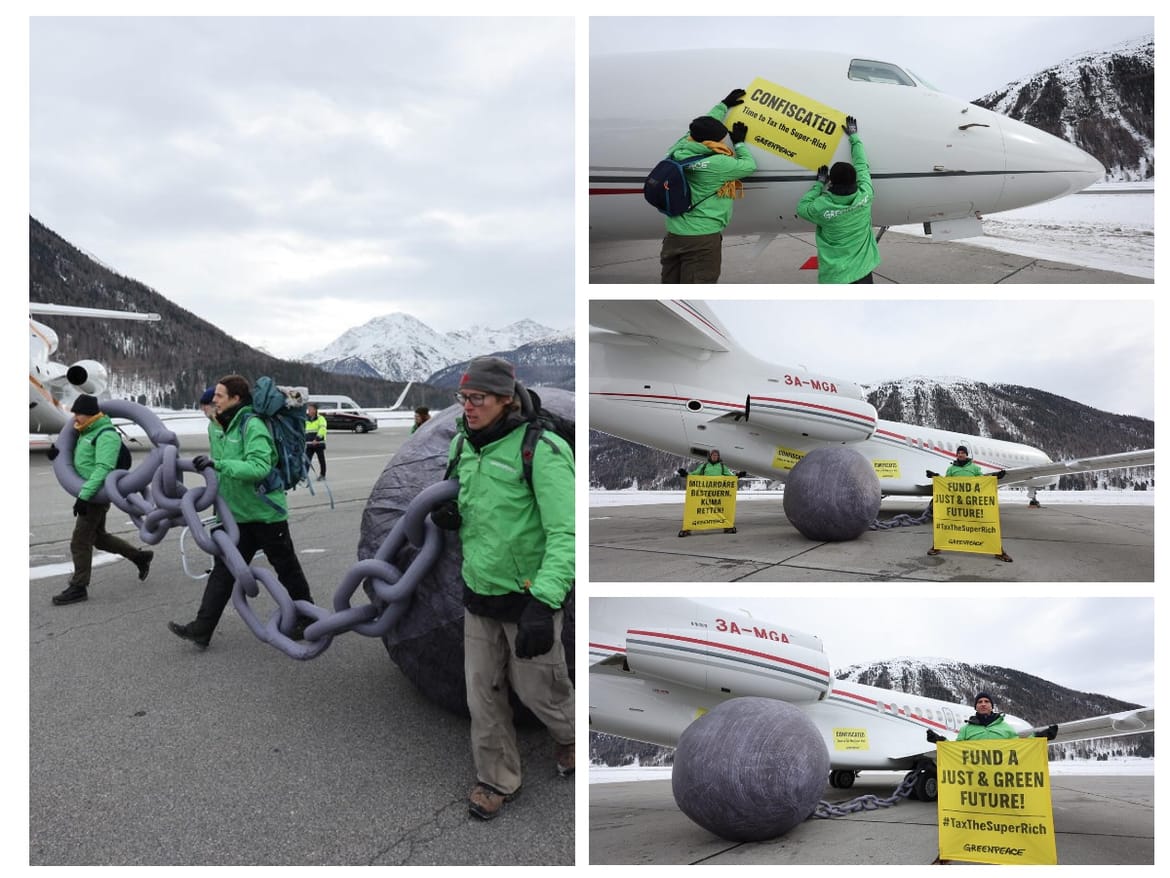 Aktivisti Greenpeacea "zaplijenili" privatne zrakoplove sudionika Svjetskog ekonomskog foruma u Davosu